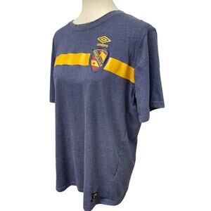 Umbro Mens Large Barcelona Football Shield Short Sleeve Crew Neck Tee Shirt